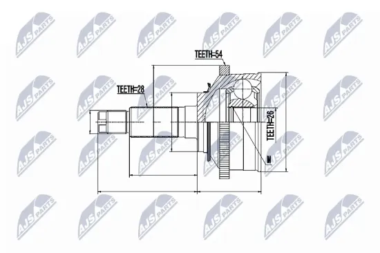 Gelenksatz, Antriebswelle radseitig NTY NPZ-KA-310 Bild Gelenksatz, Antriebswelle radseitig NTY NPZ-KA-310