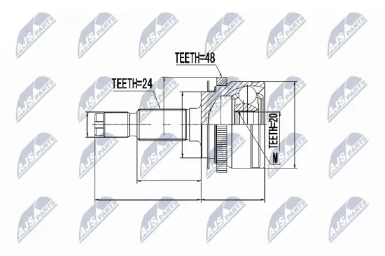 Gelenksatz, Antriebswelle radseitig NTY NPZ-KA-311 Bild Gelenksatz, Antriebswelle radseitig NTY NPZ-KA-311