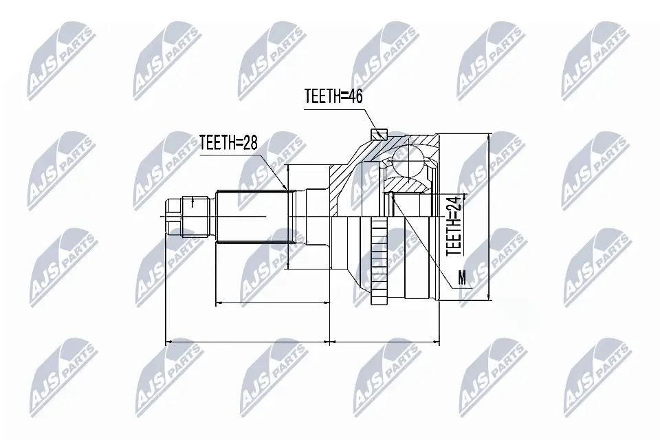 Gelenksatz, Antriebswelle Vorderachse rechts Vorderachse links NTY NPZ-KA-326