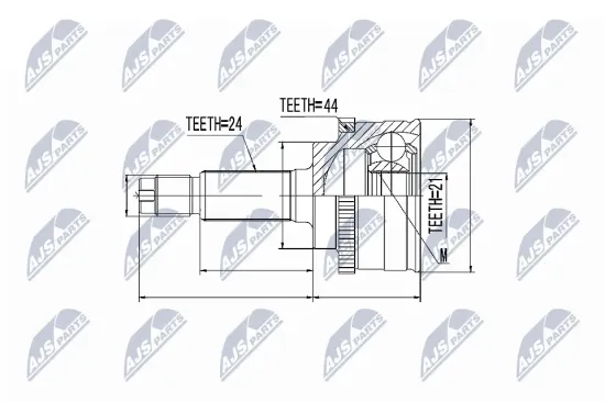 Gelenksatz, Antriebswelle Vorderachse rechts Vorderachse links NTY NPZ-KA-345 Bild Gelenksatz, Antriebswelle Vorderachse rechts Vorderachse links NTY NPZ-KA-345