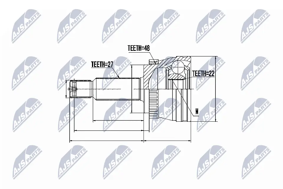 Gelenksatz, Antriebswelle Hinterachse radseitig NTY NPZ-KA-353