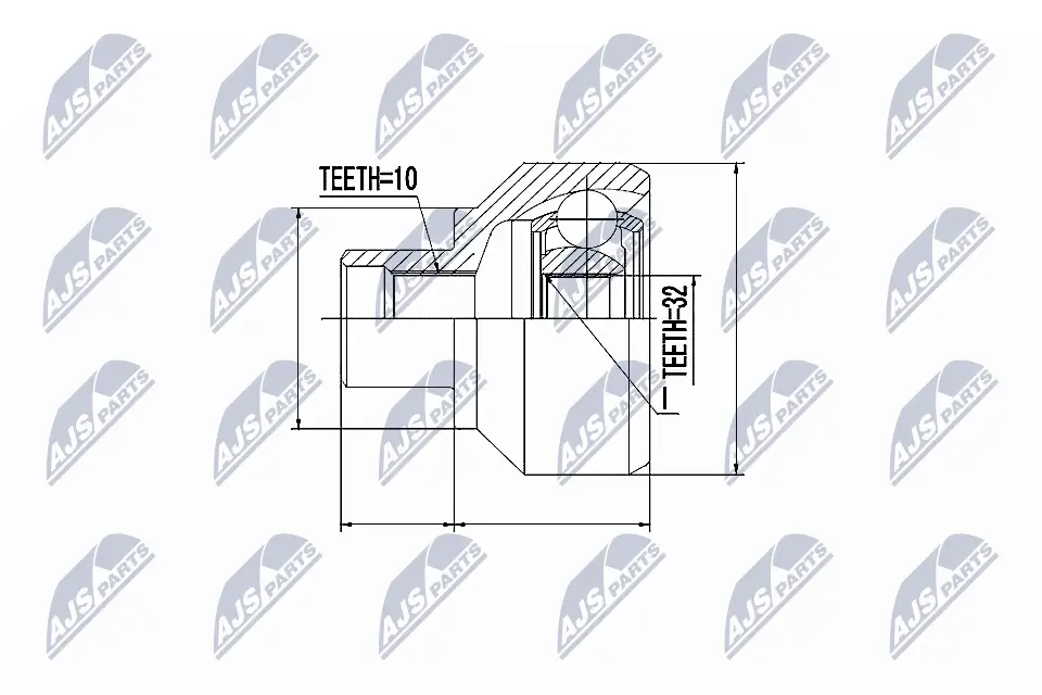 Gelenksatz, Antriebswelle radseitig NTY NPZ-LR-001