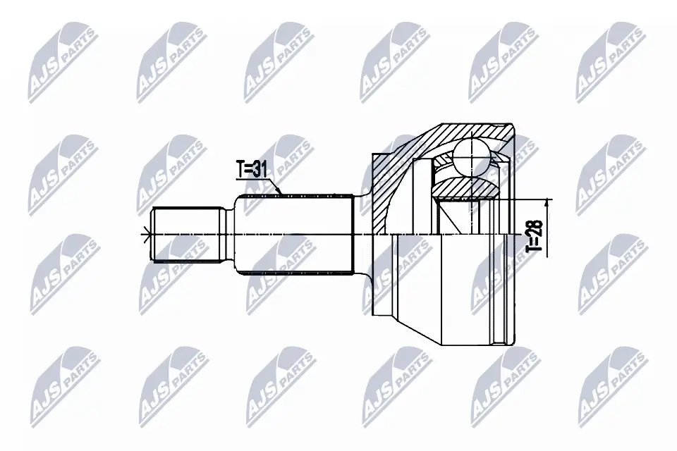 Gelenksatz, Antriebswelle Hinterachse links Hinterachse rechts radseitig NTY NPZ-LR-020