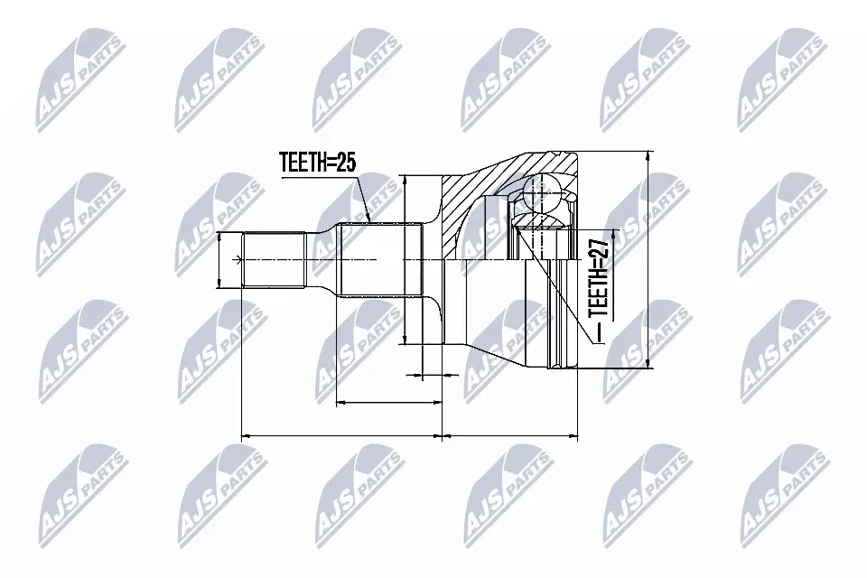 Gelenksatz, Antriebswelle Vorderachse rechts Vorderachse links NTY NPZ-ME-008