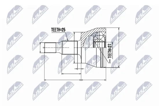 Gelenksatz, Antriebswelle Vorderachse rechts Vorderachse links NTY NPZ-ME-008 Bild Gelenksatz, Antriebswelle Vorderachse rechts Vorderachse links NTY NPZ-ME-008
