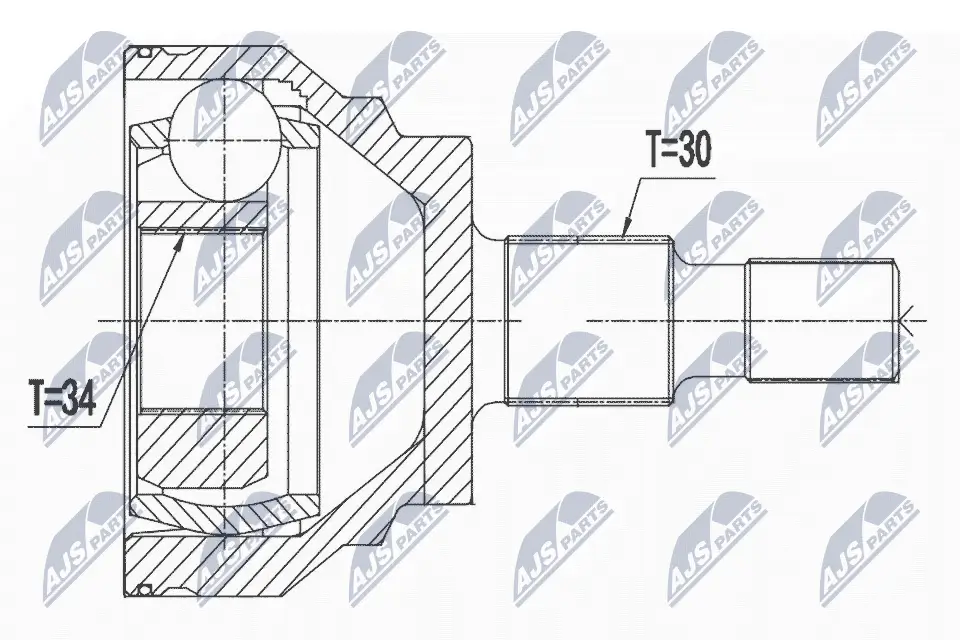 Gelenksatz, Antriebswelle radseitig Vorderachse NTY NPZ-ME-018