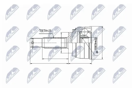 Gelenksatz, Antriebswelle Vorderachse radseitig NTY NPZ-ME-012 Bild Gelenksatz, Antriebswelle Vorderachse radseitig NTY NPZ-ME-012