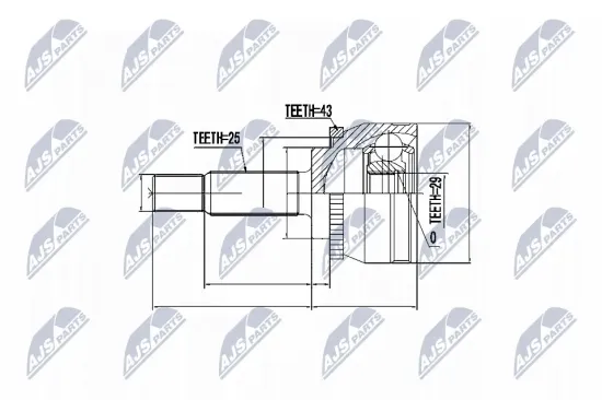 Gelenksatz, Antriebswelle radseitig NTY NPZ-ME-020 Bild Gelenksatz, Antriebswelle radseitig NTY NPZ-ME-020