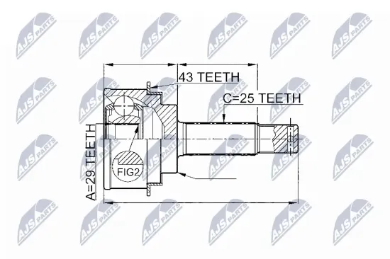 Gelenksatz, Antriebswelle Vorderachse rechts NTY NPZ-MS-059 Bild Gelenksatz, Antriebswelle Vorderachse rechts NTY NPZ-MS-059