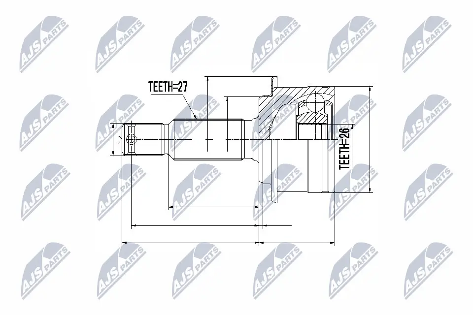 Gelenksatz, Antriebswelle radseitig Hinterachse links Hinterachse rechts Hinterachse links Hinterachse rechts getriebeseitig Hinterachse NTY NPZ-MS-060