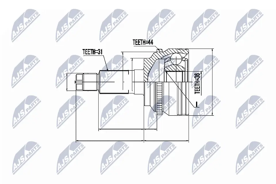 Gelenksatz, Antriebswelle Vorderachse rechts Vorderachse links NTY NPZ-MZ-019