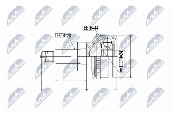 Gelenksatz, Antriebswelle Vorderachse links NTY NPZ-MZ-028 Bild Gelenksatz, Antriebswelle Vorderachse links NTY NPZ-MZ-028