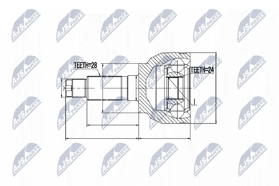 Gelenksatz, Antriebswelle Vorderachse rechts radseitig Vorderachse links NTY NPZ-MZ-046
