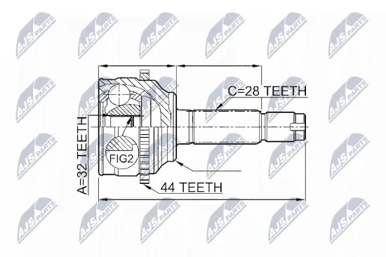 Gelenksatz, Antriebswelle Vorderachse rechts Vorderachse links NTY NPZ-MZ-052 Bild Gelenksatz, Antriebswelle Vorderachse rechts Vorderachse links NTY NPZ-MZ-052