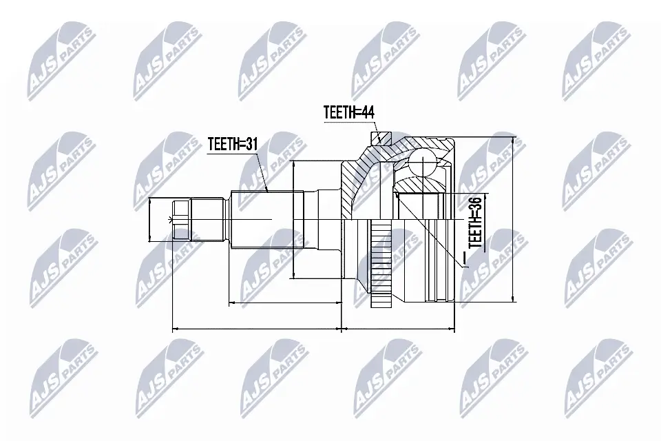 Gelenksatz, Antriebswelle Vorderachse rechts getriebeseitig NTY NPZ-MZ-053
