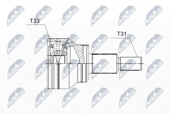 Gelenksatz, Antriebswelle Vorderachse rechts Vorderachse links NTY NPZ-MZ-056 Bild Gelenksatz, Antriebswelle Vorderachse rechts Vorderachse links NTY NPZ-MZ-056