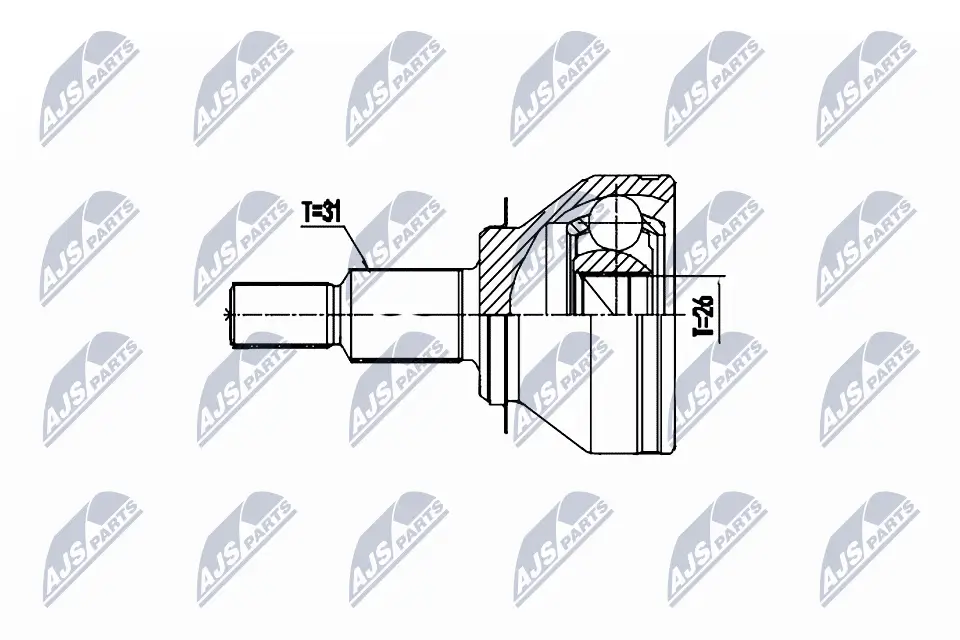 Gelenksatz, Antriebswelle Vorderachse radseitig NTY NPZ-MZ-059