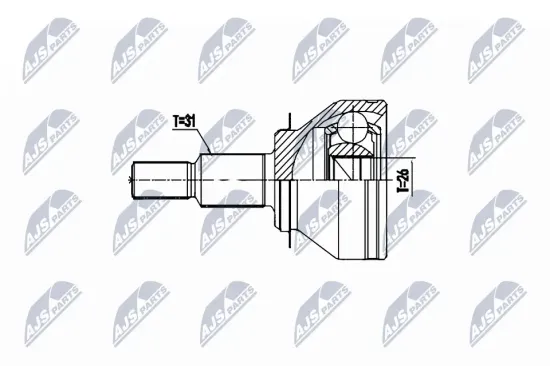 Gelenksatz, Antriebswelle Vorderachse radseitig NTY NPZ-MZ-059 Bild Gelenksatz, Antriebswelle Vorderachse radseitig NTY NPZ-MZ-059
