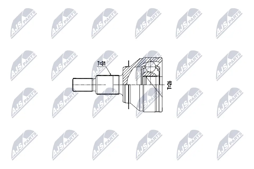 Gelenksatz, Antriebswelle Vorderachse beidseitig NTY NPZ-MZ-063
