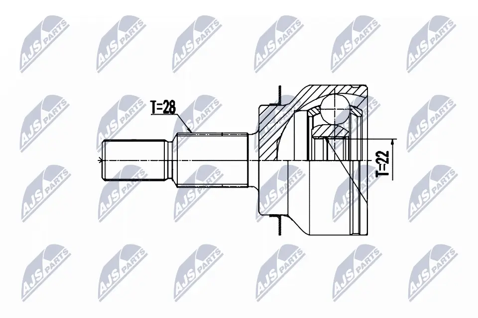 Gelenksatz, Antriebswelle Vorderachse links Vorderachse rechts radseitig NTY NPZ-MZ-064