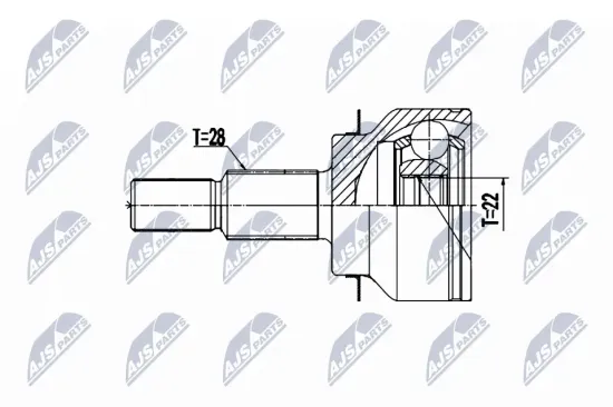 Gelenksatz, Antriebswelle Vorderachse links Vorderachse rechts radseitig NTY NPZ-MZ-064 Bild Gelenksatz, Antriebswelle Vorderachse links Vorderachse rechts radseitig NTY NPZ-MZ-064