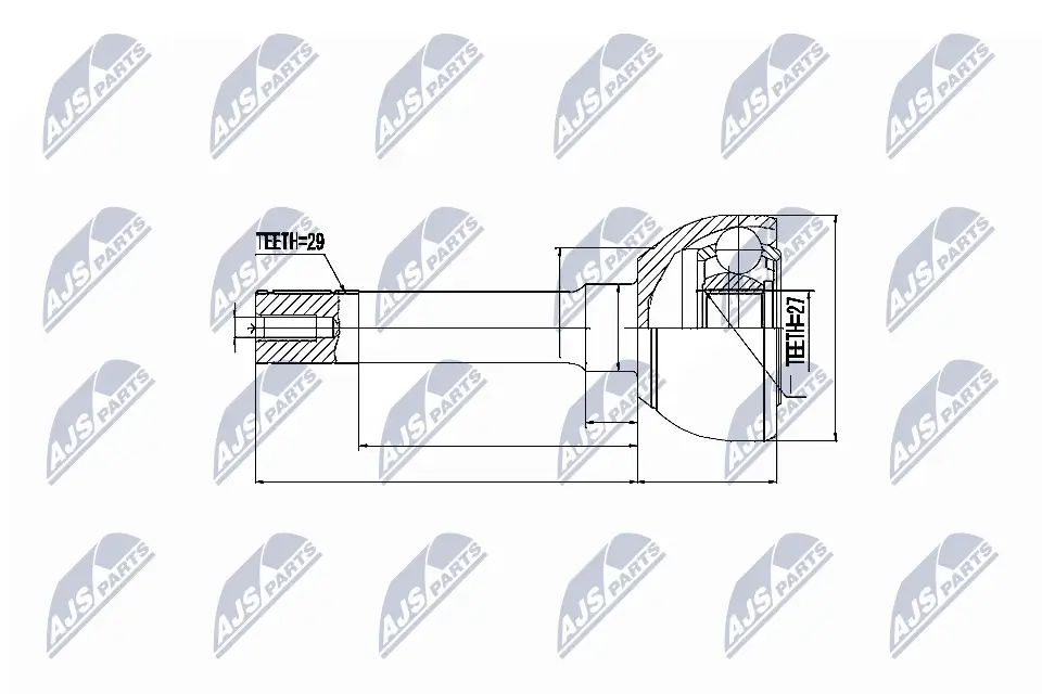 Gelenksatz, Antriebswelle Vorderachse rechts Vorderachse links NTY NPZ-NS-010