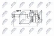 Gelenksatz, Antriebswelle radseitig NTY NPZ-NS-036