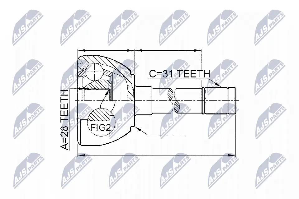 Gelenksatz, Antriebswelle radseitig NTY NPZ-NS-049