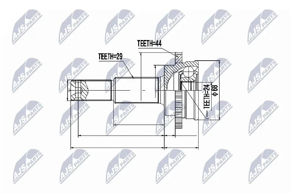Gelenksatz, Antriebswelle Hinterachse links Hinterachse rechts NTY NPZ-NS-067