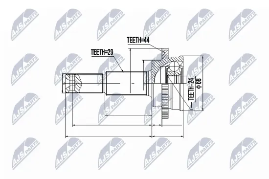 Gelenksatz, Antriebswelle Hinterachse links Hinterachse rechts NTY NPZ-NS-067 Bild Gelenksatz, Antriebswelle Hinterachse links Hinterachse rechts NTY NPZ-NS-067