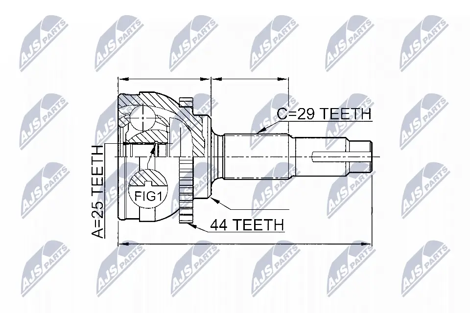 Gelenksatz, Antriebswelle radseitig NTY NPZ-NS-077