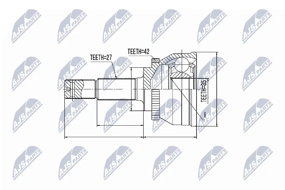 Gelenksatz, Antriebswelle Vorderachse rechts Vorderachse links NTY NPZ-NS-080