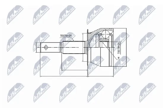 Gelenksatz, Antriebswelle Vorderachse links Vorderachse rechts NTY NPZ-NS-085 Bild Gelenksatz, Antriebswelle Vorderachse links Vorderachse rechts NTY NPZ-NS-085