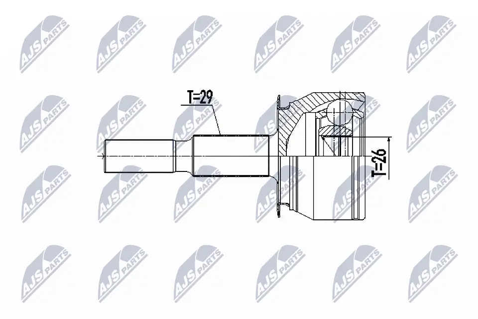 Gelenksatz, Antriebswelle Vorderachse radseitig NTY NPZ-NS-099