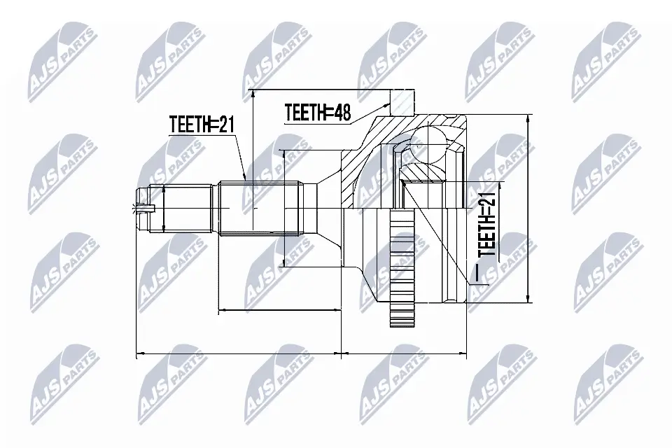 Gelenksatz, Antriebswelle Vorderachse rechts Vorderachse links NTY NPZ-PE-017