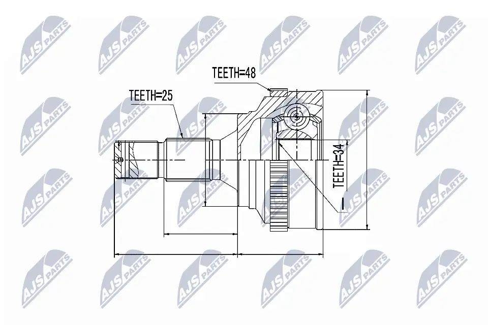 Gelenksatz, Antriebswelle radseitig NTY NPZ-PE-018