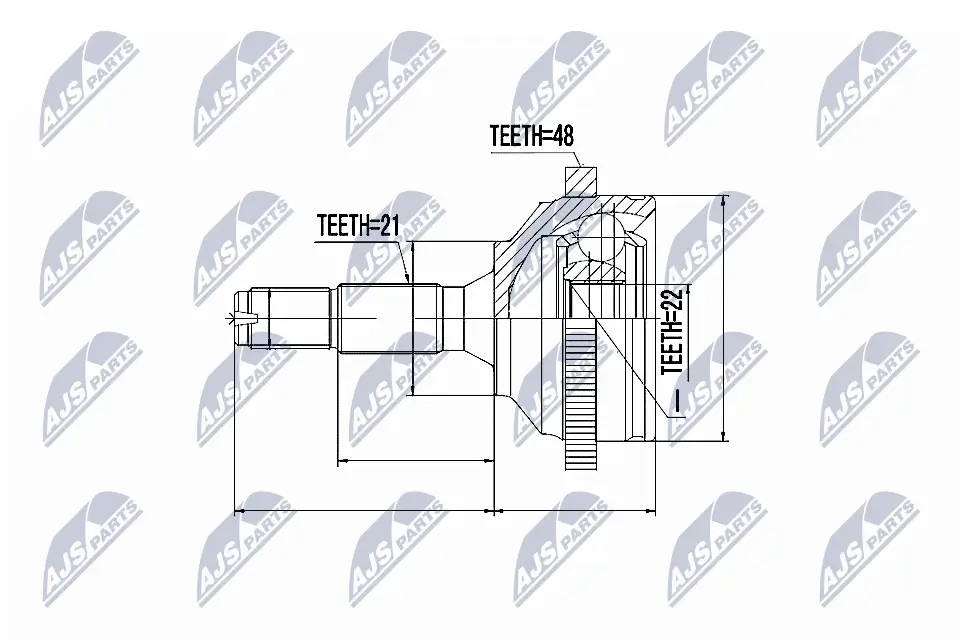 Gelenksatz, Antriebswelle Vorderachse rechts Vorderachse links NTY NPZ-PE-020