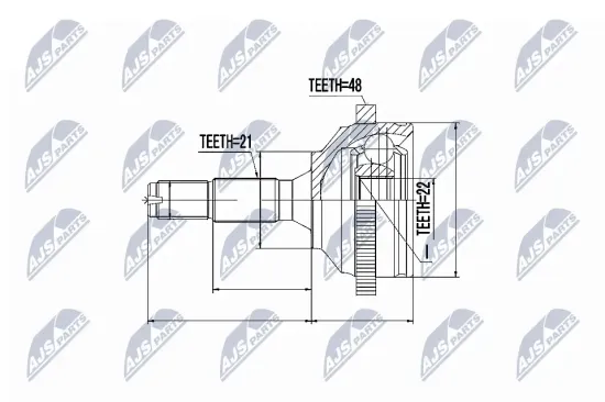 Gelenksatz, Antriebswelle Vorderachse rechts Vorderachse links NTY NPZ-PE-020 Bild Gelenksatz, Antriebswelle Vorderachse rechts Vorderachse links NTY NPZ-PE-020