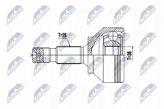 Gelenksatz, Antriebswelle Vorderachse rechts Vorderachse links NTY NPZ-PE-033 Bild Gelenksatz, Antriebswelle Vorderachse rechts Vorderachse links NTY NPZ-PE-033