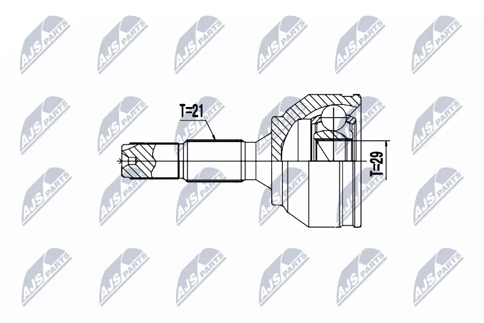 Gelenksatz, Antriebswelle Vorderachse links Vorderachse rechts radseitig NTY NPZ-PE-036