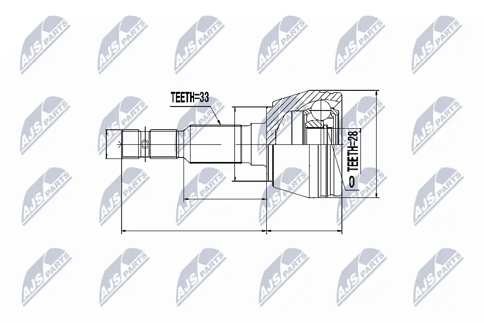 Gelenksatz, Antriebswelle Vorderachse rechts Vorderachse links NTY NPZ-PL-013