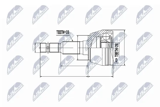 Gelenksatz, Antriebswelle Vorderachse rechts Vorderachse links NTY NPZ-PL-013 Bild Gelenksatz, Antriebswelle Vorderachse rechts Vorderachse links NTY NPZ-PL-013