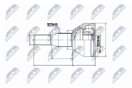 Gelenksatz, Antriebswelle Vorderachse rechts Vorderachse links NTY NPZ-PL-030 Bild Gelenksatz, Antriebswelle Vorderachse rechts Vorderachse links NTY NPZ-PL-030