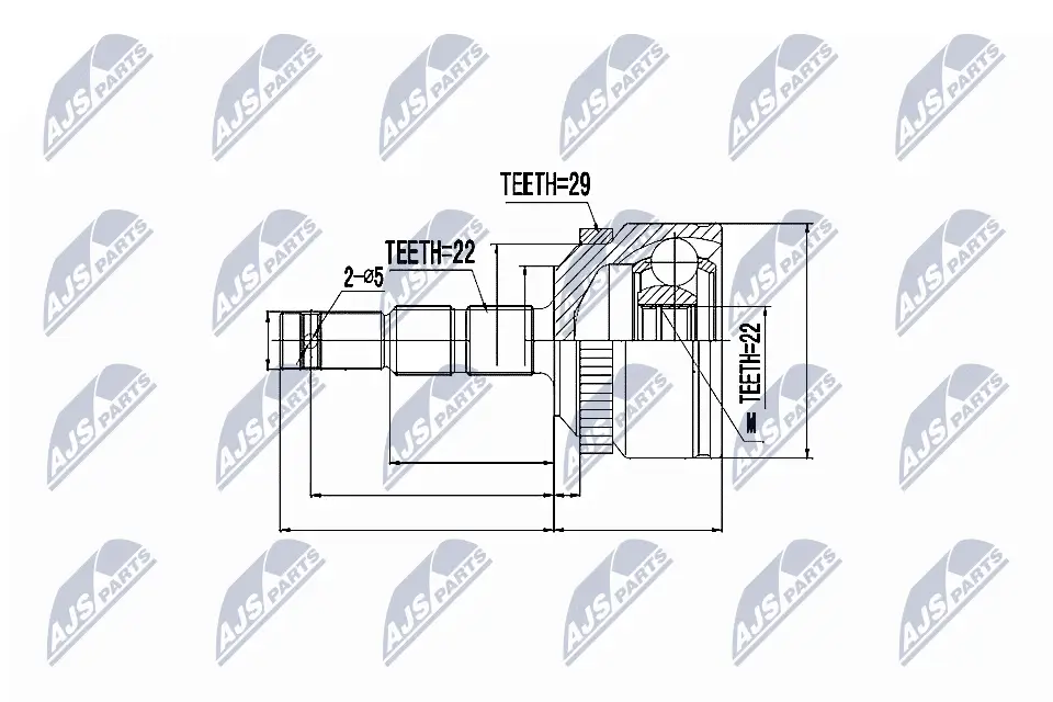 Gelenksatz, Antriebswelle Vorderachse links Vorderachse rechts NTY NPZ-PL-034