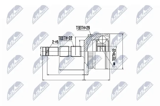 Gelenksatz, Antriebswelle Vorderachse links Vorderachse rechts NTY NPZ-PL-034 Bild Gelenksatz, Antriebswelle Vorderachse links Vorderachse rechts NTY NPZ-PL-034