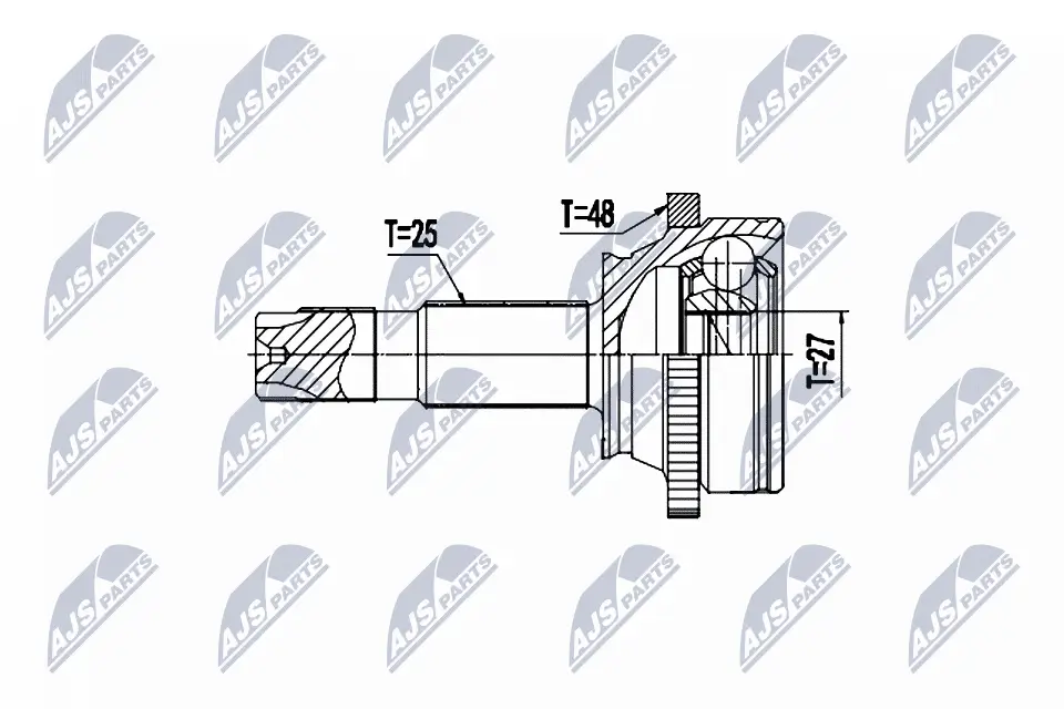 Gelenksatz, Antriebswelle Vorderachse radseitig NTY NPZ-PL-049
