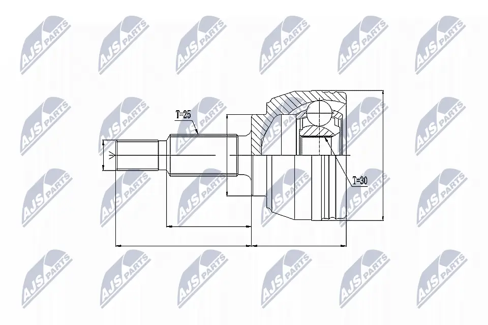 Gelenksatz, Antriebswelle Vorderachse links Vorderachse rechts NTY NPZ-RE-032