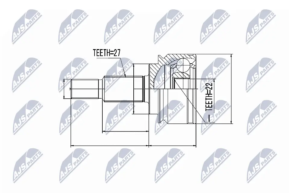 Gelenksatz, Antriebswelle Vorderachse links Vorderachse rechts NTY NPZ-RE-038
