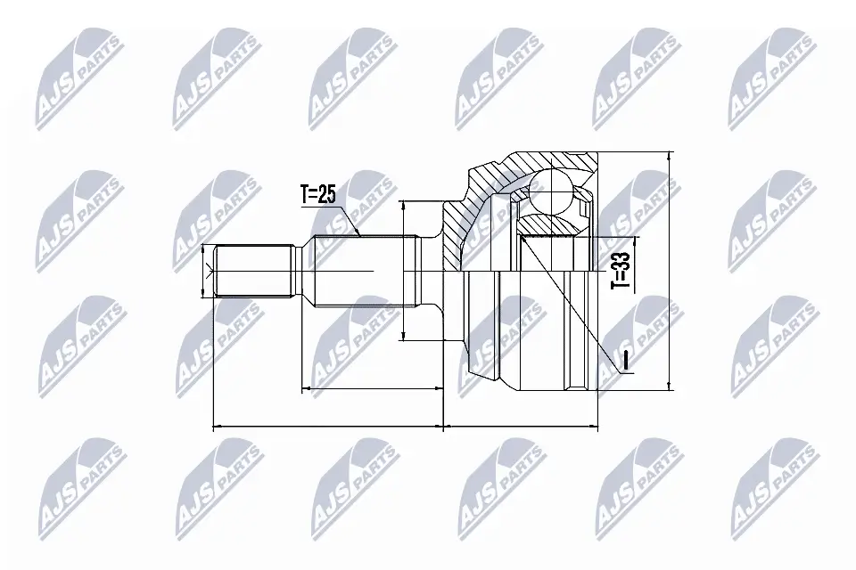 Gelenksatz, Antriebswelle Vorderachse links Vorderachse rechts NTY NPZ-RE-044