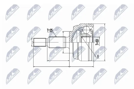 Gelenksatz, Antriebswelle Vorderachse links Vorderachse rechts NTY NPZ-RE-044 Bild Gelenksatz, Antriebswelle Vorderachse links Vorderachse rechts NTY NPZ-RE-044